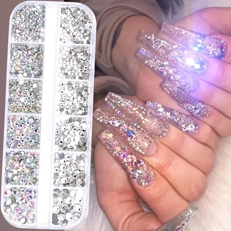 Xiaomi Boxed 3D Flat Back Nail Rhinestones Nail Gems Glass AB & Clear Crystal Rhinestones Kit Nail Art Charms DIY Manicure Accessories