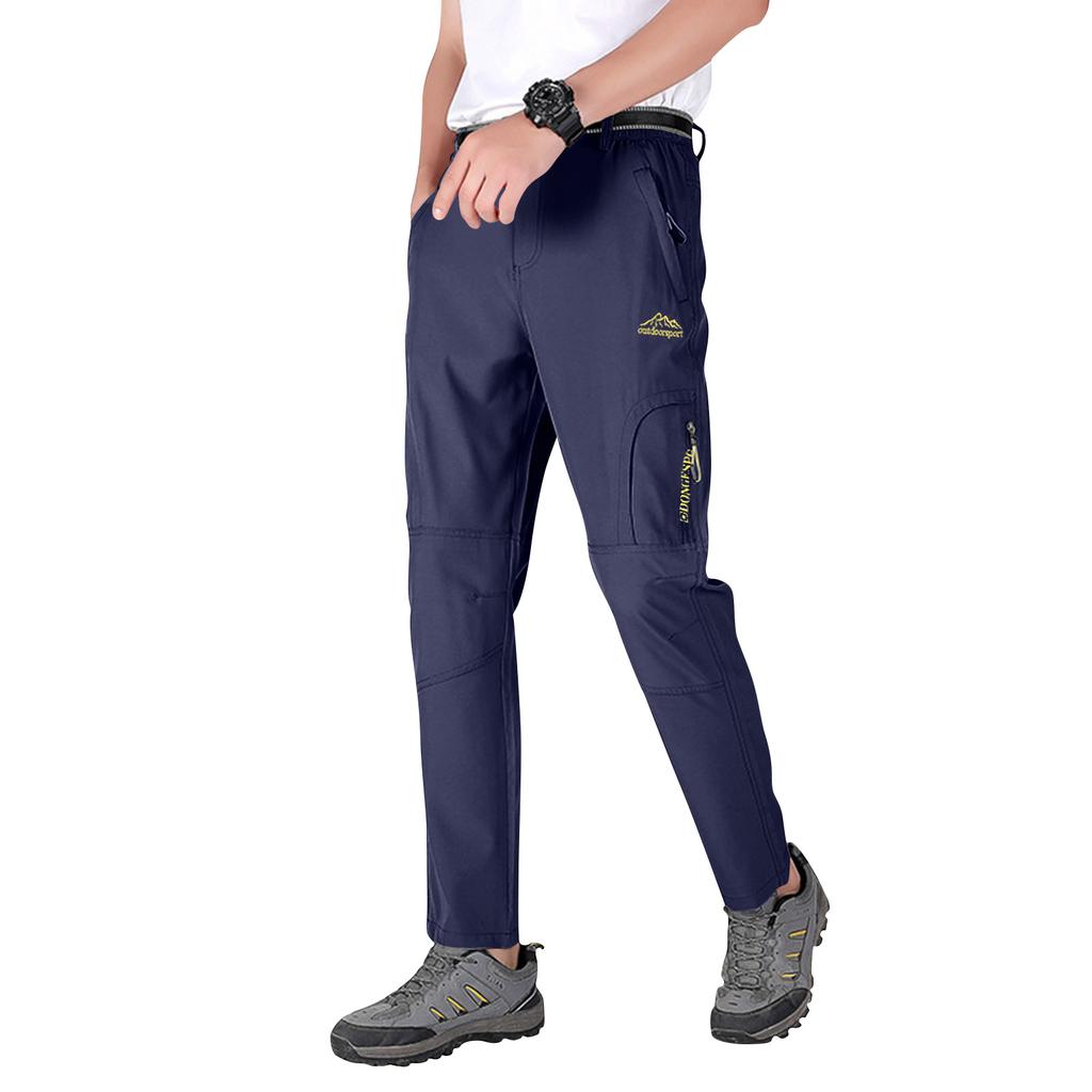 Men's Quick Dry Cargo Pants - Multi-Pocket Straight Leg Outdoor Pants for Summer