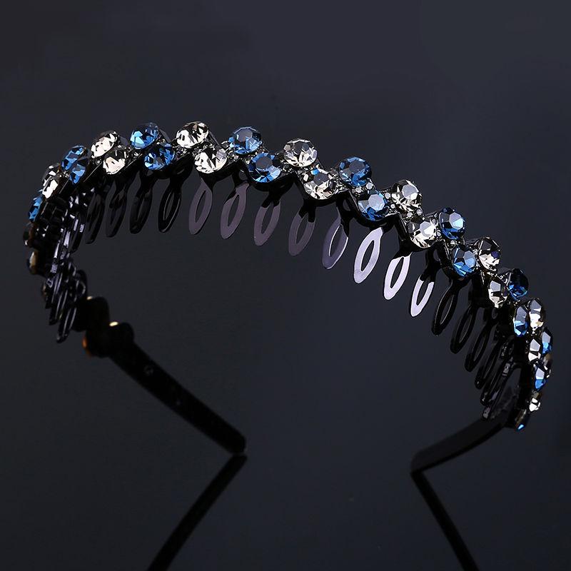 Women's Rhinestone Teeth Headband, Non-Slip Hairpin & Clip for Face Washing