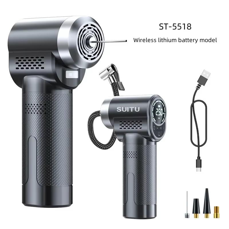 

Автомобильный беспроводной насос для шин, портативный, быстрый, полностью автоматический, интеллектуальный, измерение давления с помощью искусственного интеллекта, предустановленное давление в шинах, автоматическая остановка чёрный