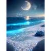 Moon Diamond Painting Seaside Craft Kit Mosaic Scenery Diamond Art Round Drill Embroidery Waterfall DIY Handmade Gift