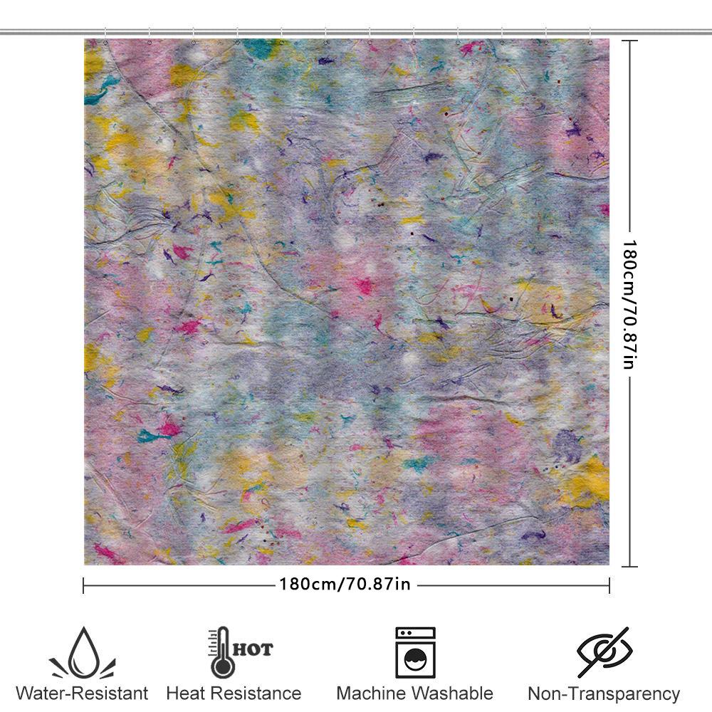 Modern Bathroom Decor Shower Curtain Waterproof Printed Flower Pattern Home Decoration Multicolor 72x78 (183x200cm)