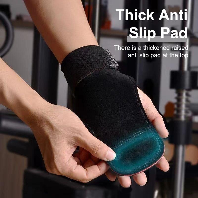 Nötskinn Handskydd Slitstark Halkfri Handledsskyddsutrustning Fitness Tyngdlyftning Boosterbälte Marklyft Chins