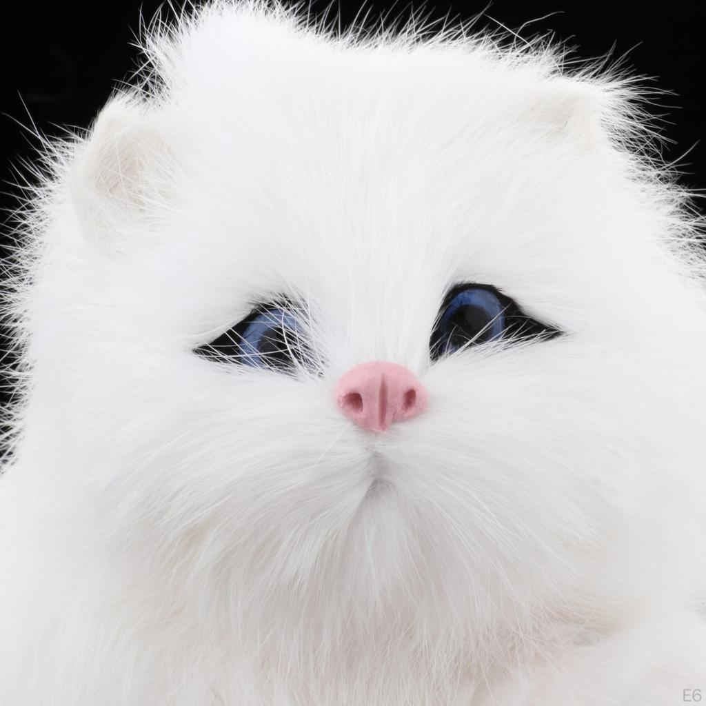 Adorable Plush Cat Figurine for Home Decor and Desk Display