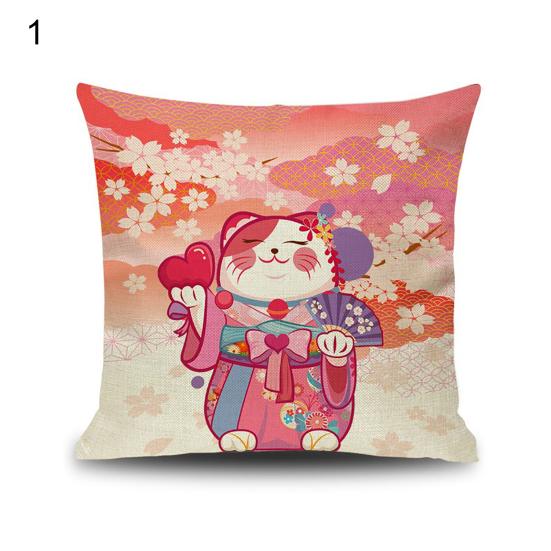 Cartoon Cat Printing Household Pillowcase Pillow Cover Decorative Pillowslip