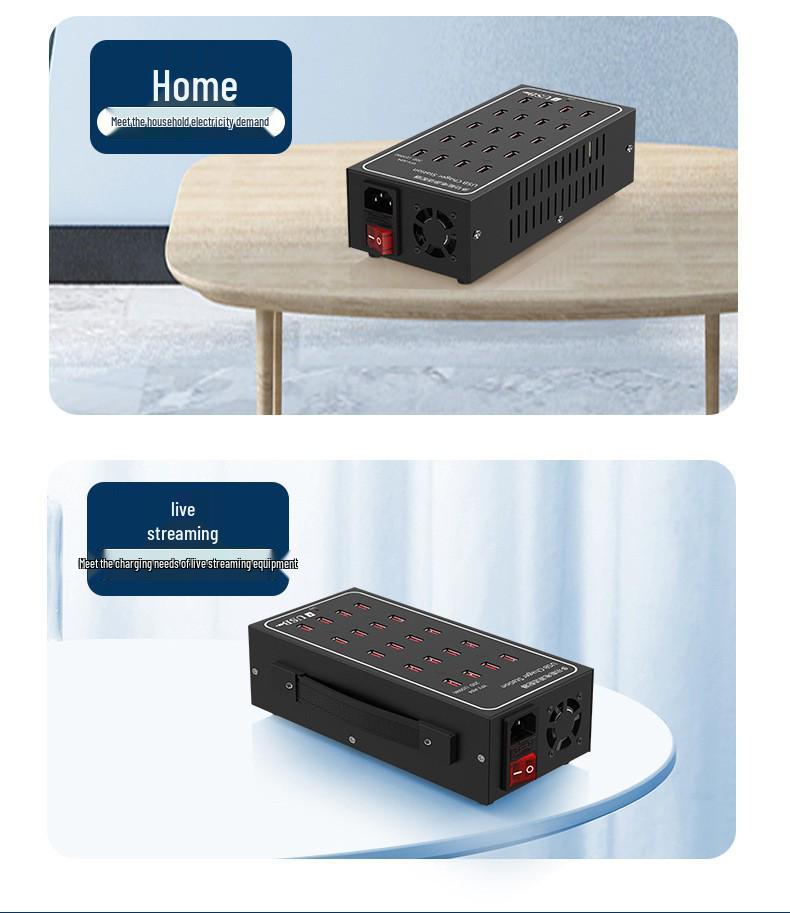 Ultra Power 300W Aluminum Alloy Multi-Port USB Charger (10, 20, 30, 40, 50, 60 Ports)