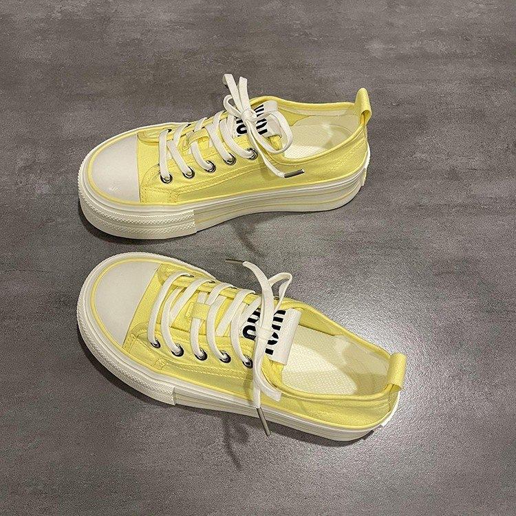 Dopamine Niche Original Pink Platform Canvas Shoes for Women 2025 Summer New Breathable Versatile Casual Board Shoes for Women