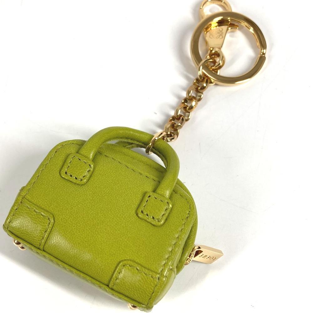 LOEWE Amazona anagram logo Charm Bag Charm Key Holder Leather Green/Gold