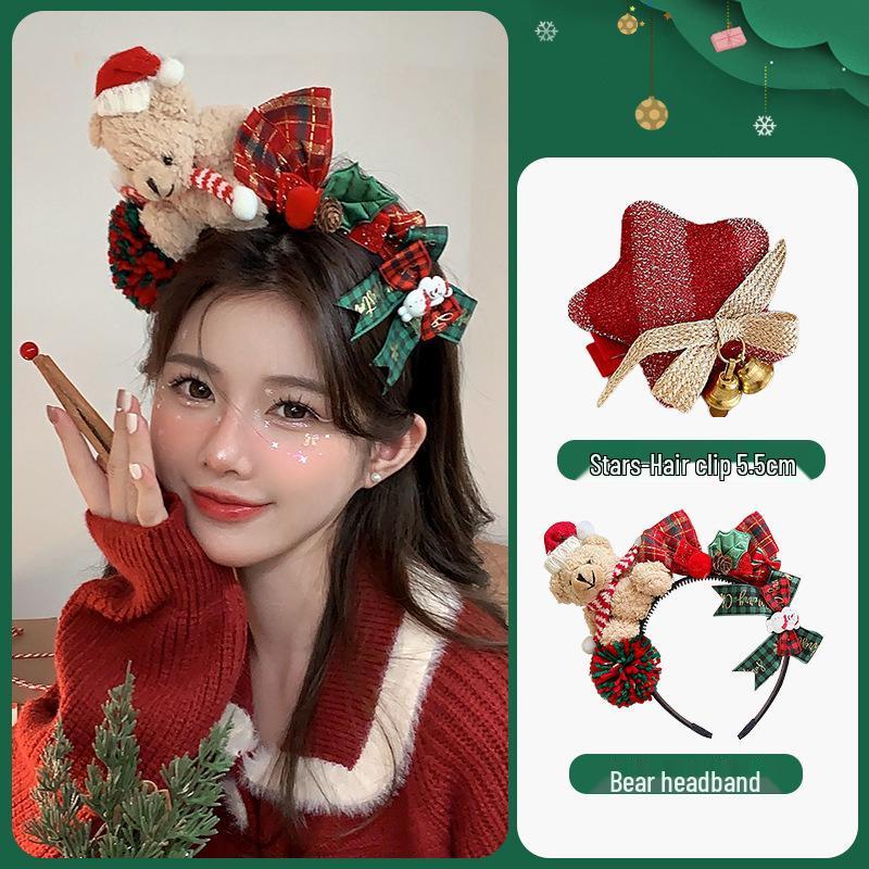 Women's Christmas Plush Hat Headband Hair Accessories
