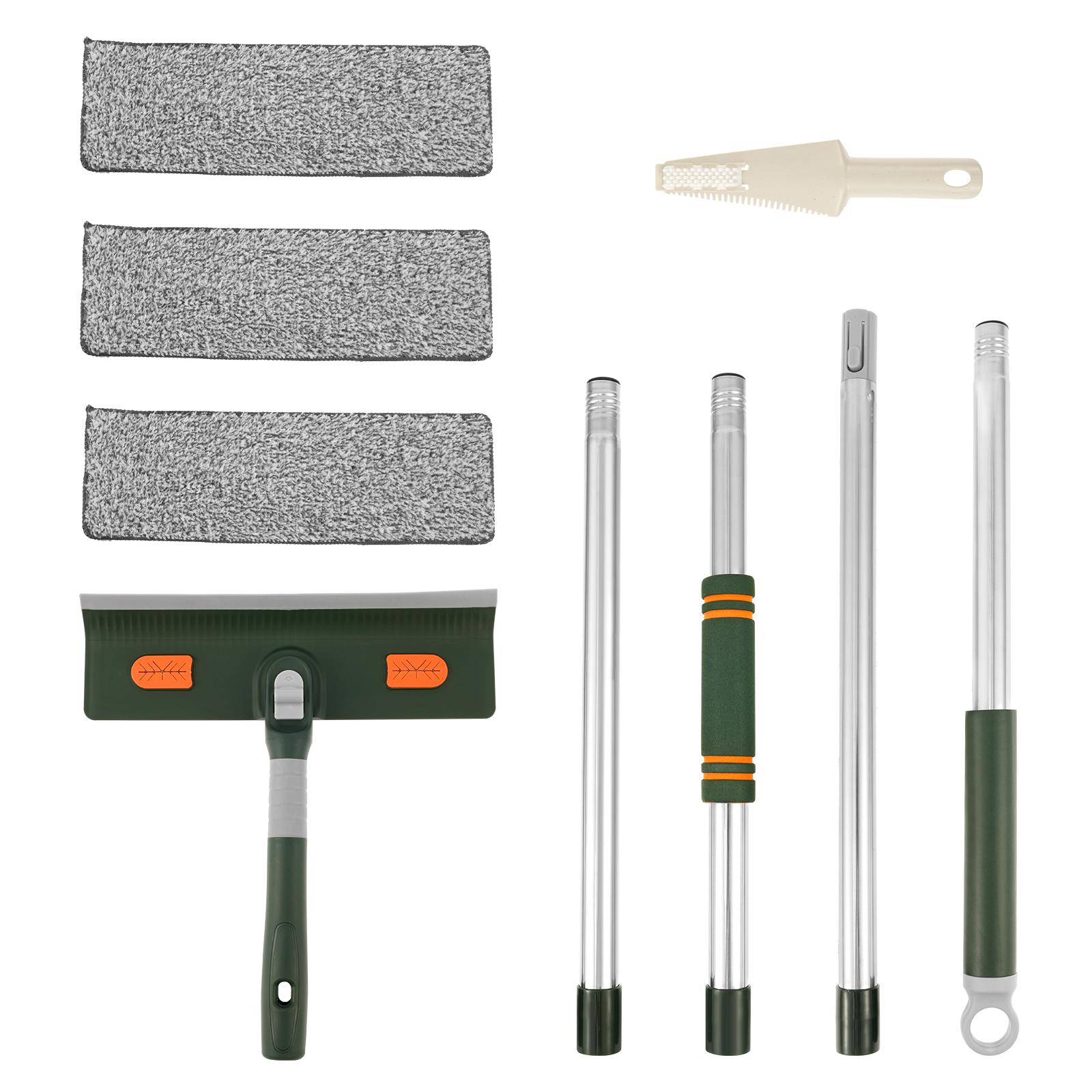 

Extended Window Cleaning Brush Squeegee Microfiber Glass Duster Mop Brush Household Window Cleaning Tools зелёный