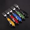 Stainless Steel Cutlery 4 In 1 Outdoor Picnic Tableware Foldable Knife Fork Spoon Bottle Opener Folding Pocket Cutlery Set