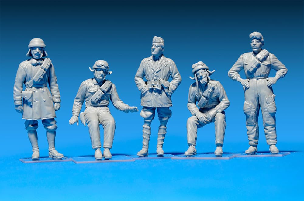 Miniart 1/35 Italian Tank Crew Head Resin Figures (5 Figures) Plastic Model MA35500 (Person)