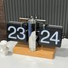 MiaoKe Retro Automatic Walnut Flip Clock: Simple Desktop Decor