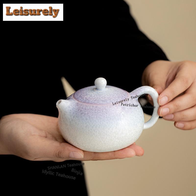 111ml Kiln Fambe Crystal Glaze Xishi Teapot Handmade Tea Infuser Pot Tea Making Kettle With Ball Hole Teaware Decoration Craft