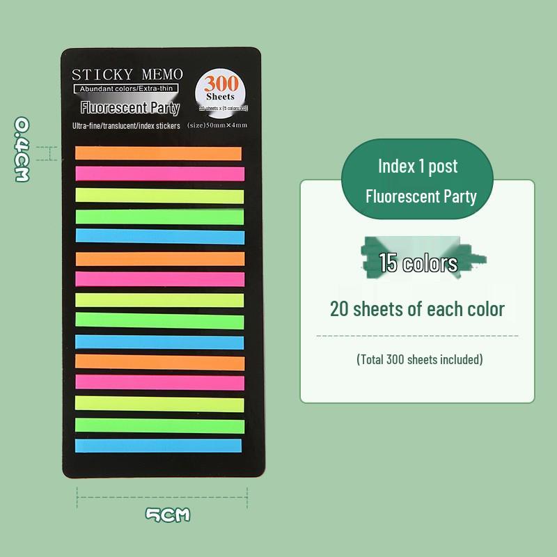 Translucent PET Color-Coded Index Tabs & Fluorescent Sticky Notes