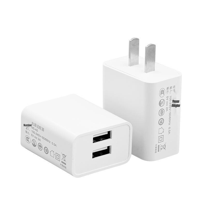 Dual Port 5V2A USB Fast Charger, 3C Certified, US/EU Standard