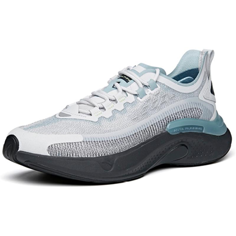Anta Fast Cushioned Slip-Resistant Abrasion-Resistant Breathable Low-Top Running Shoes Men's Gray Blue Sneakers 912125536-3