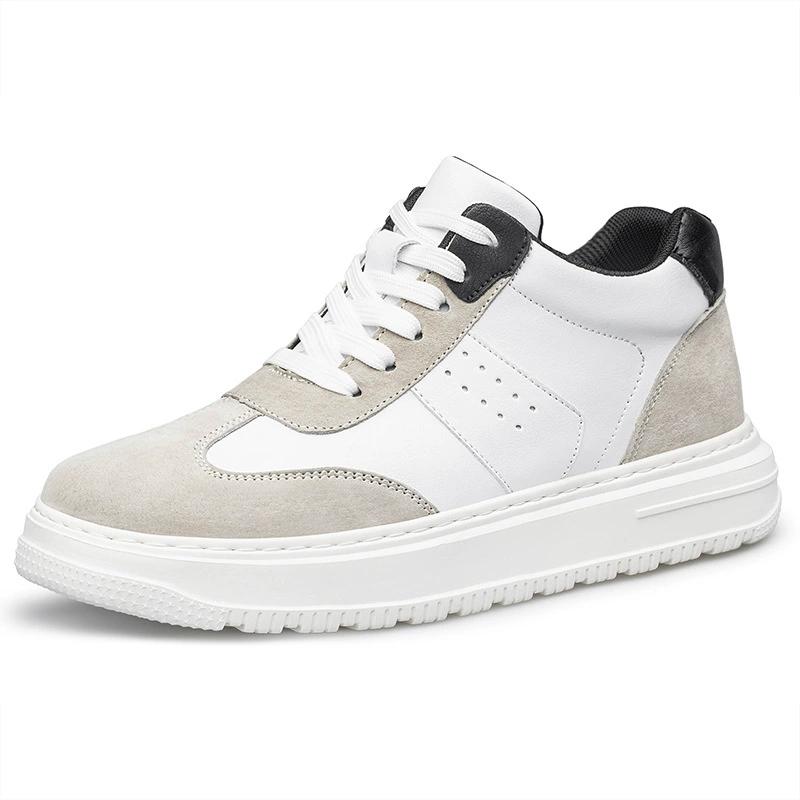 Men's Autumn Breathable New Style White Casual Sports Shoes Invisible Height Increase Shoes 10cm EVA Sole Rubber Surface