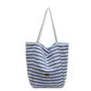 Women's 2024 Large Striped Canvas Tote Bag for Commuting & College Students