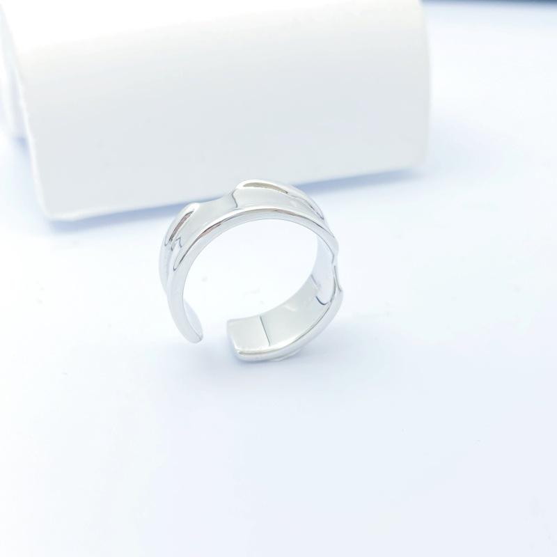 Sterling 925 Silver Geometric Women s Adjustable Irregular Ring Open Adjustable