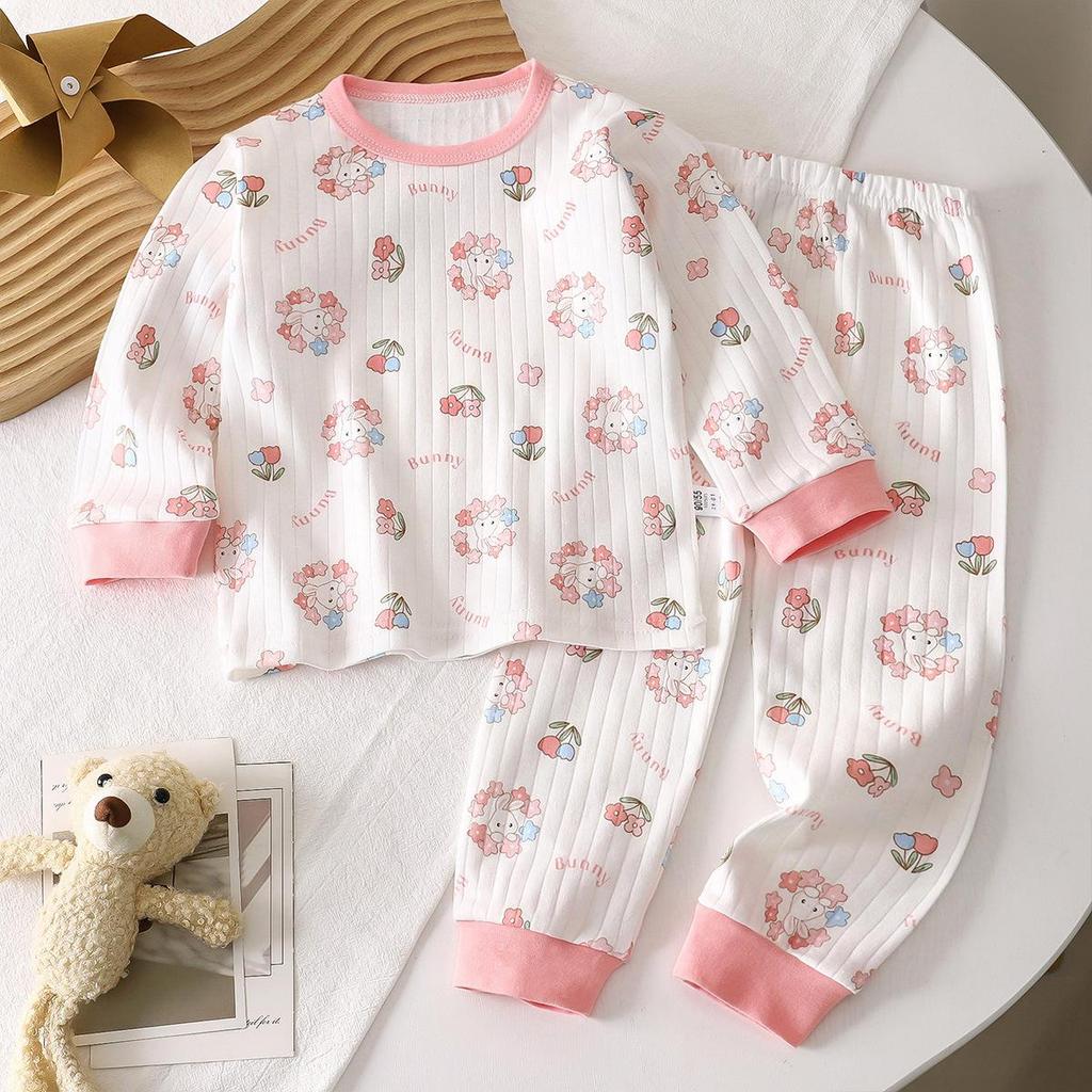 Children's Underwear Sets, Pure Cotton Autumn New Style Baby Boys' Home Clothes, Girls' Pajamas, Long Johns and Long Johns Children's Clothing