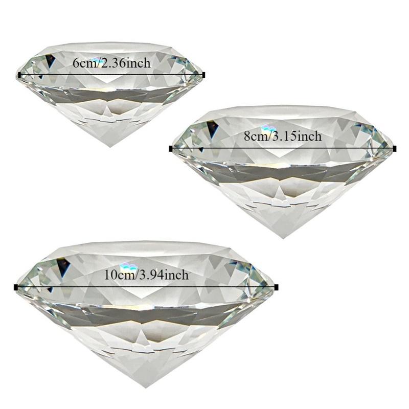 Faceted Cut Clear Crystal Diamond Romantic 60/80/100mm Big Glass Diamond Creativity Crafts Artificial Crystal Diamond
