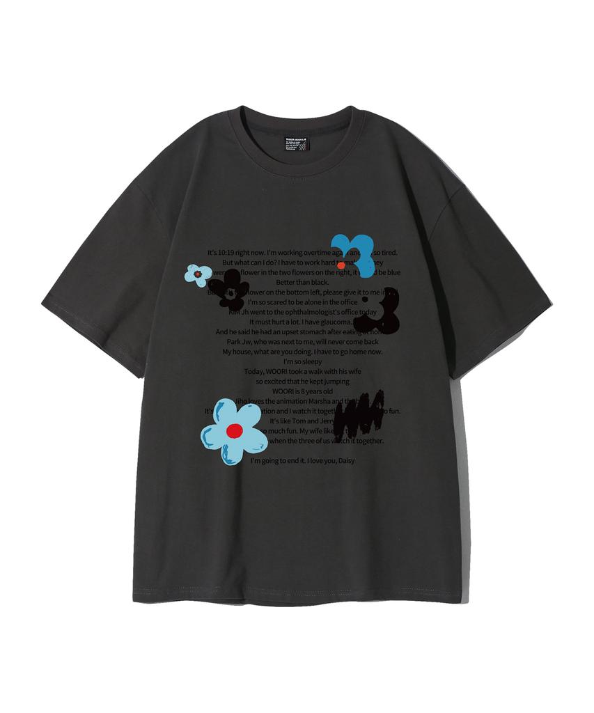 ELIMENO El Blah Blah Short Sleeve T-Shirt Charcoal