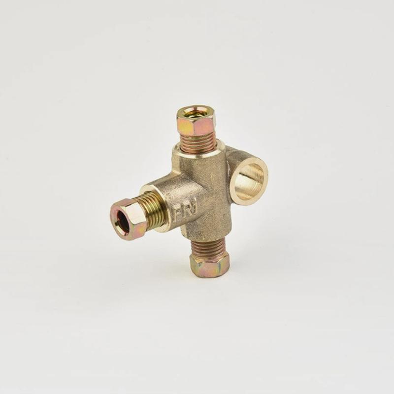 10Mm Brake Pipe Fittings 3 Way Brake T Piece Tee W/ 3 Male Short Nuts Union Metric M10 3/16" Pipe Brake Hoses Accessories Parts