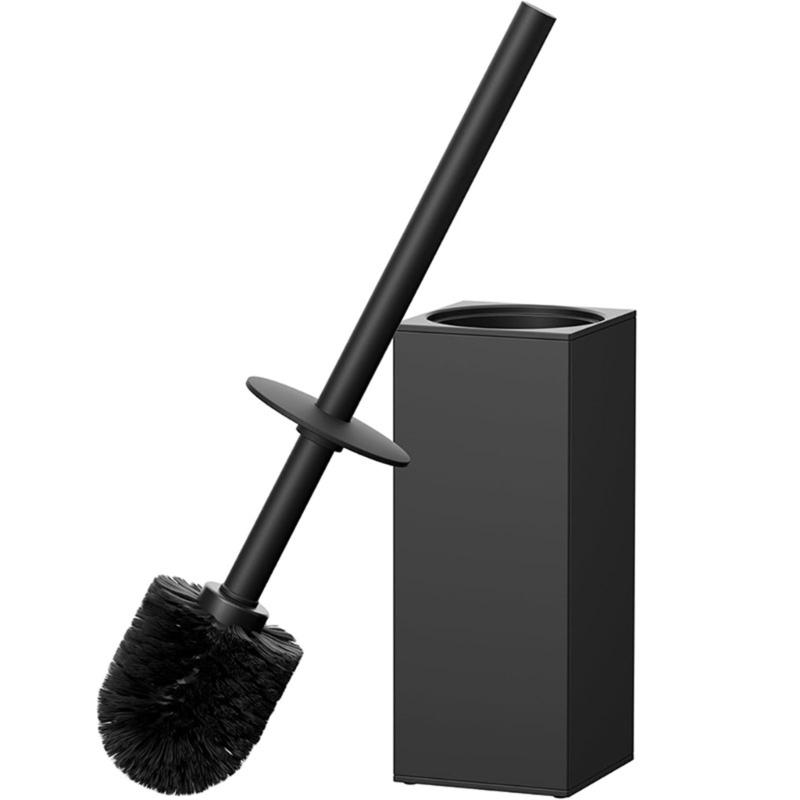 Stainless Steel Toilet Bowl Brush Soft Bristles Toilet Cleaning Brush With Holder Deeply Cleaning Toilet Brush Easily Use чёрный