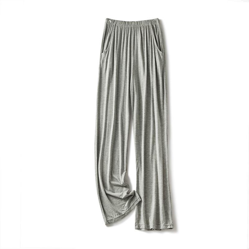 

Women s Modal Wide-Leg Elastic Waist Pants - Lightweight, Loose, and Versatile for Home or Out X-Large серый