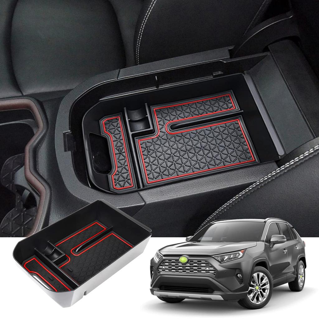 HUAHAO New Toyota PHV 50 Series Exclusive Center Console Box Center Console Tray Interior Parts RAV4 Accessories Small Item Storage ABS Material with