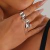 Accessory Rings Double Ring One-Piece Ring Butterfly Jewelry, Punk Opening Adjustable Ring