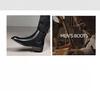 Men's Autumn High-Top Pointed Chelsea Boots - European & American Style Cowhide Slip-On