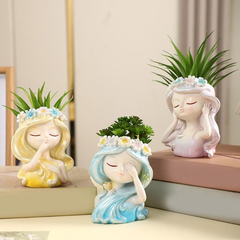 Artistic Silicone Mold For Custom Planters Adorable Girl Shape Stylish Reusable Template Crafting And Gardening Accessory