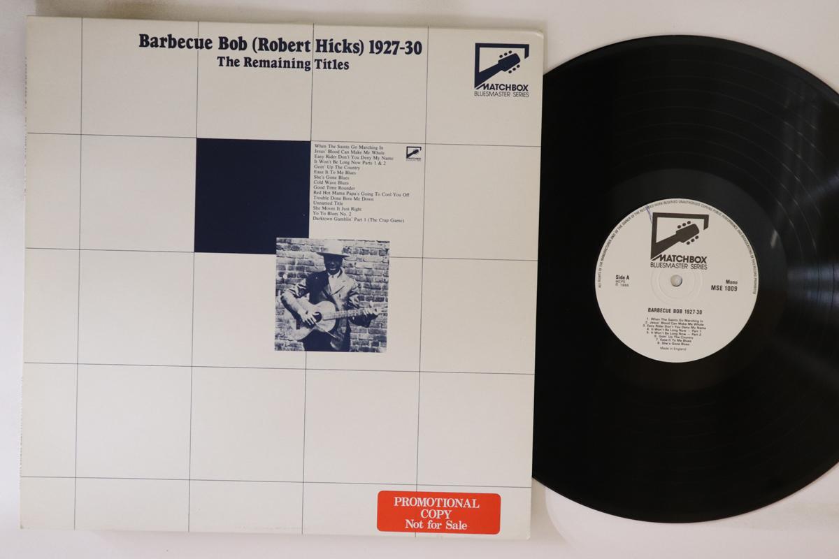 

LP Record BARBECUE BOB, ROBERT HICKS - 1927-30 MSE1009 MATCHBOX 1986 UK Blues Used