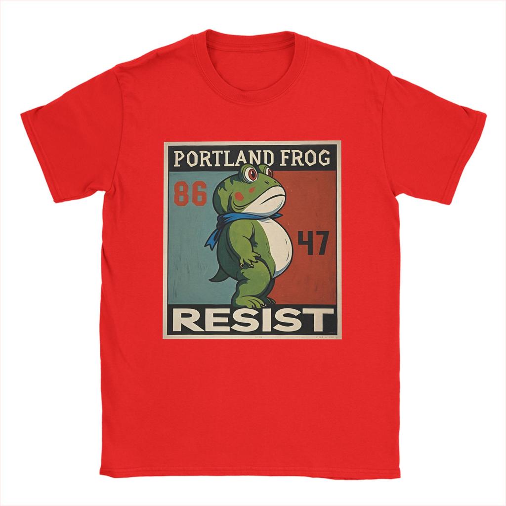 Men's T-Shirts Resist Frogs Portland Frog Stand Strong No Kings In America Since 1776 Cotton Tee Shirt Short Sleeve  T Shirts
