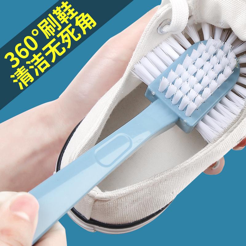 Multi-Functional Soft Bristle Shoe & Laundry Brush - Gentle on Clothes & Footwear, Five-Sided Cleaning Tool. синий