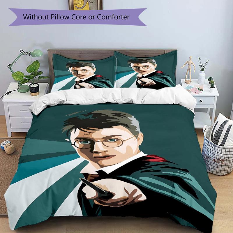 3pcs Harry Potter Cover Set,Soft Comfortable Duvet Cover,Guest Room (1*Duvet Cover + 2*Pillowcases, Without Core) yy251024129