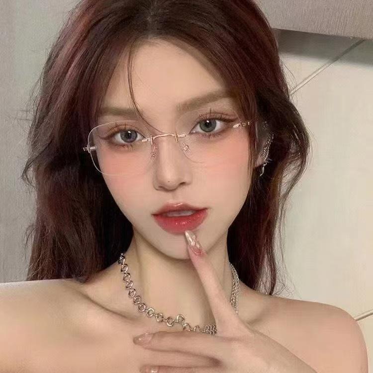 Korean Rimless Retro Anti-Blue Light Myopia Glasses