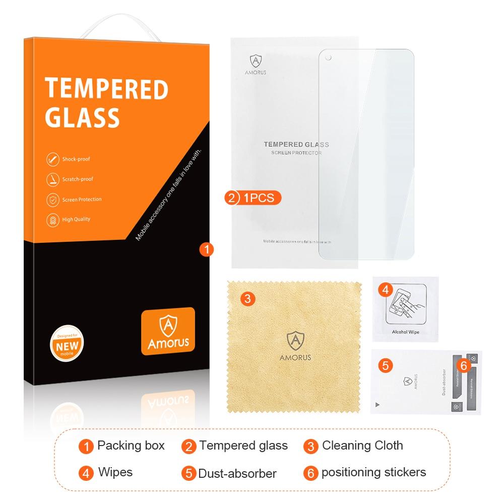 AMORUS High Aluminum-silicon Glass Screen Film for OnePlus 9 (EU/US Version),Anti-explosion 2.5D Arc Edge Screen Protector