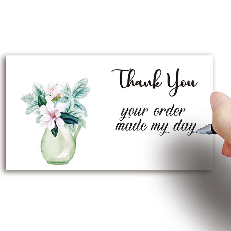 50pcs Thank You For Shopping Thank You Card Heart Shopping Purchase Greeting Cards for Small Business Owners Package Inserts