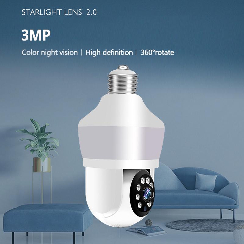 Smart Surveillance Bulb Camera with HD Night Vision and Full-Color Mobile Monitoring