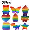 2Pcs Hot Push Bubble Fidget Toys Sensory Autism Special Needs Stress Reliever Squeeze Decompression Toy Fidget Toys For Kids
