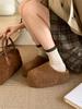 Thick-soled 6CM~ Kapibara Wool Shoes Women's Autumn and Winter Bag Head Cotton Shoes Lazy One Pedal Warm and Velvet Half Slippers