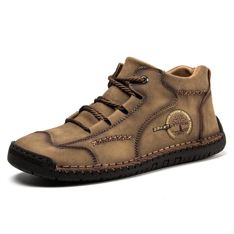 

Удобная повседневная кожаная обувь, мужские кроссовки, кожаные мокасины, мужская обувь ручной работы, зимняя дышащая обувь на плоской подошве, горячая распродажа, мокасины 12 хаки