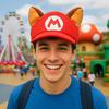 BIOWORLD Mario Cosplay Tail Mario Headgear for Super Mario Brothers Video OSFA Adults, Halloween, Events, Parties, Hat, Game, Multicolor,