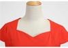 2023 Summer Retro Solid Color Short Sleeve Swing Dress