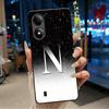 Exclusive Initial Letter With Flower Phone Case For ZTE Blade A33s Soft Silicone Black Case ZTE Blade A33s Anti-scratch Casing