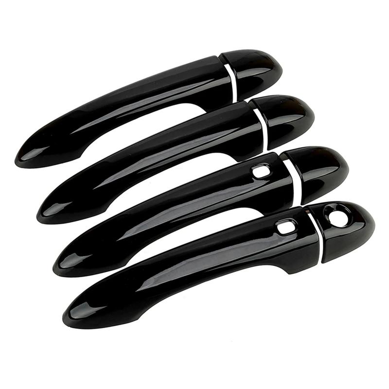 1 Set Glossy Black Smart Door Handle Cover Trim Fit for Maserati Ghibli Sedan 2014-—L49A