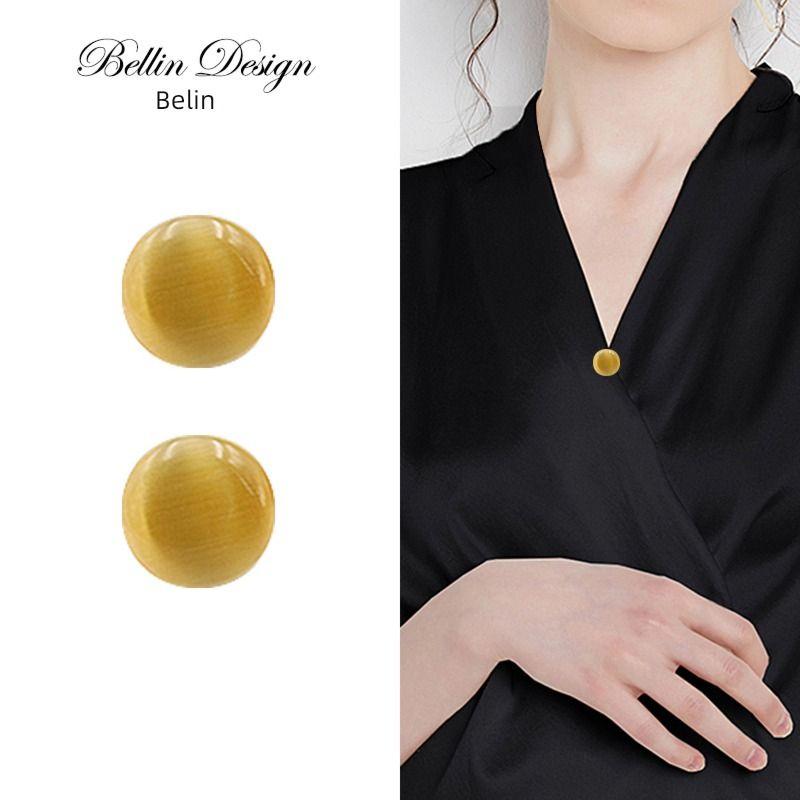 

Прочный магнит без прокола Женская мода Бесшовная маленькая брошь Gardenia yellow pair